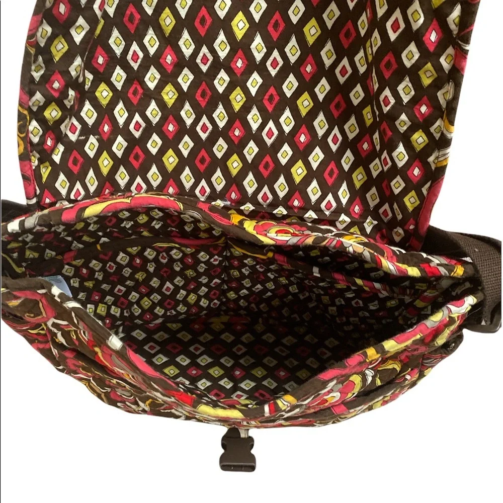 Vera Bradley floral print messenger bag 15”x12” brown